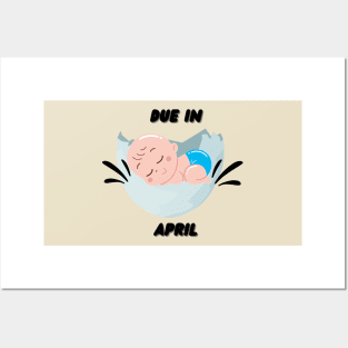 Due in April Baby Gift Posters and Art